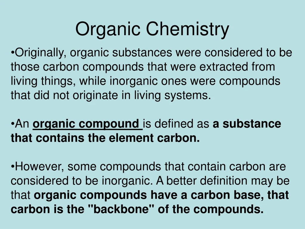 organic chemistry