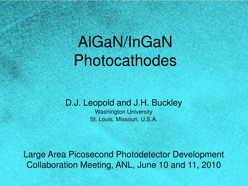 algan ingan photocathodes