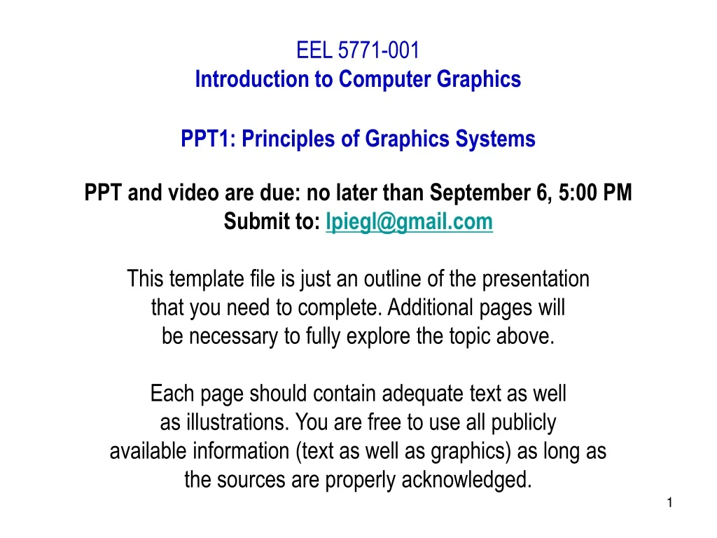 eel 5771 001 introduction to computer graphics