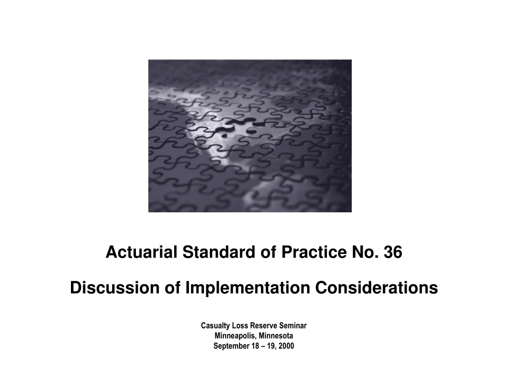 actuarial standard of practice no 36 discussion