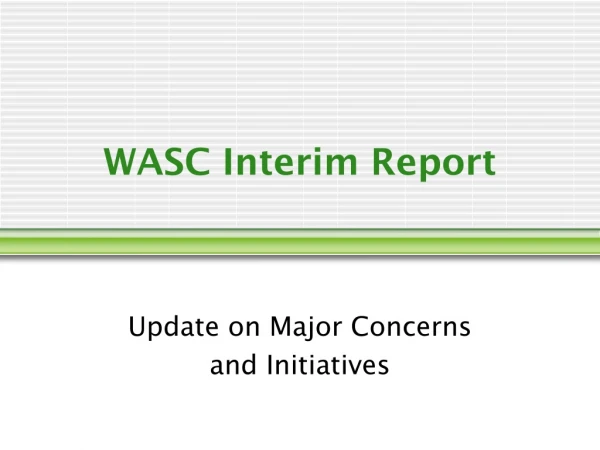 WASC Interim Report