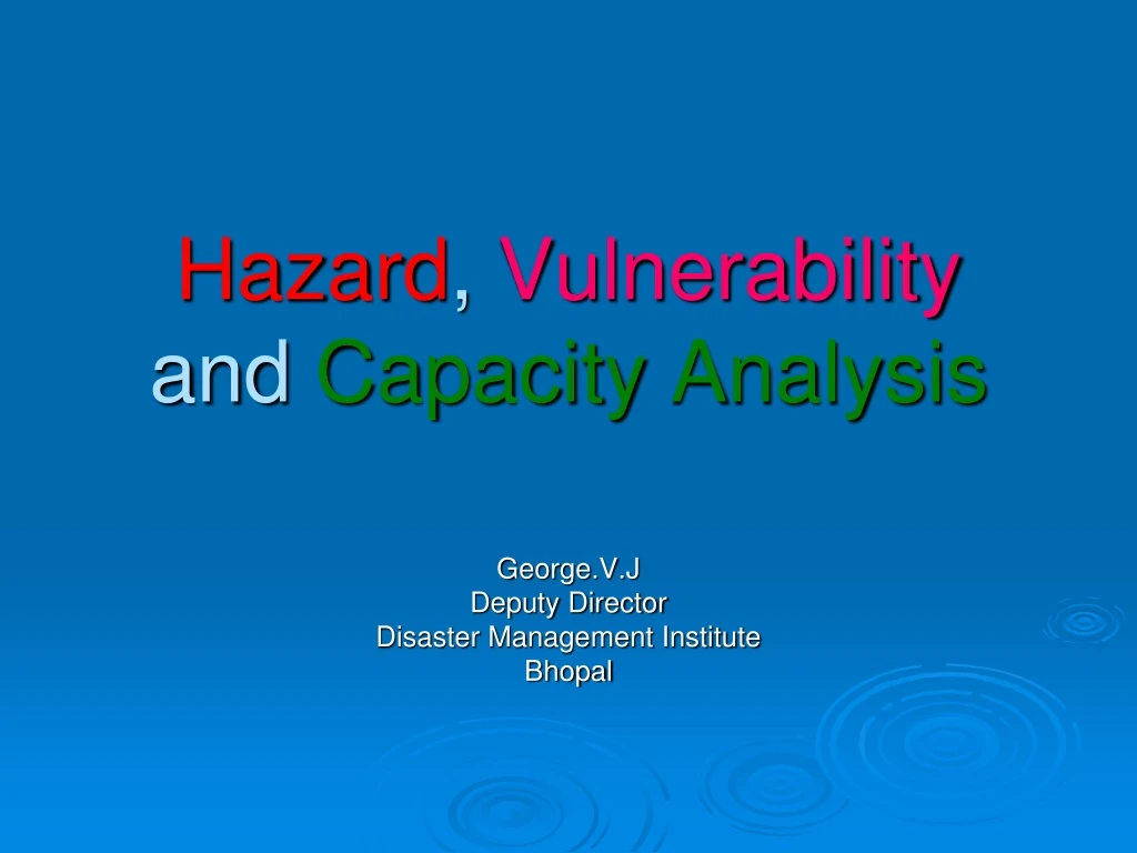 hazard vulnerability and capacity analysis