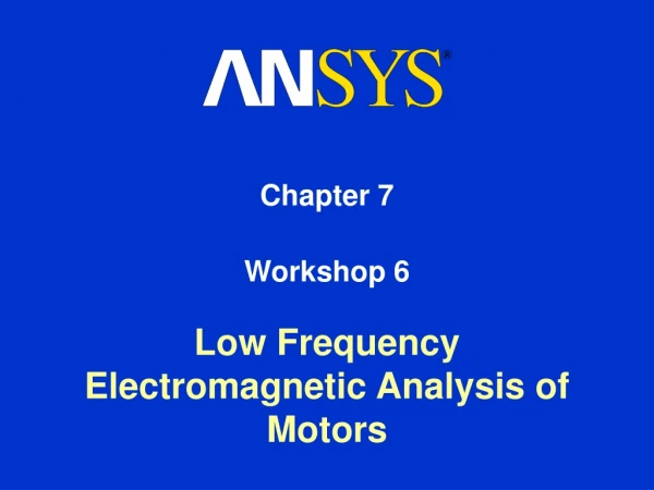 Low Frequency Electromagnetic Analysis of Motors