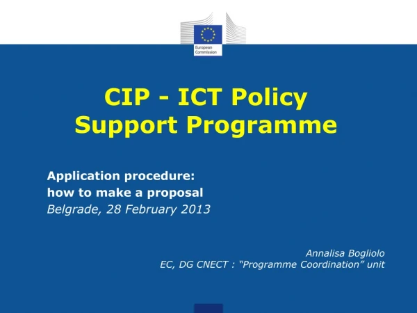Application procedure: how to make a proposal Belgrade, 28 February 2013
