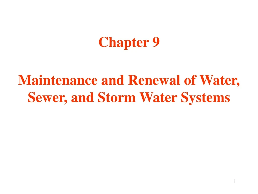 chapter 9 maintenance and renewal of water sewer
