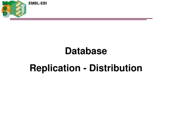 Database Replication - Distribution