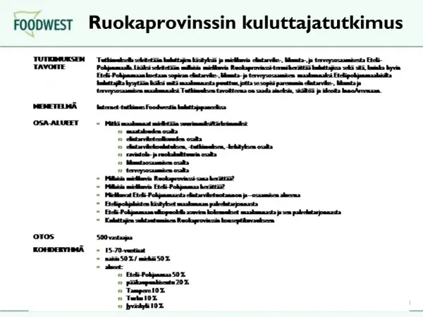 Ruokaprovinssin kuluttajatutkimus