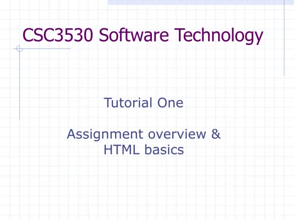 CSC3530 Software Technology