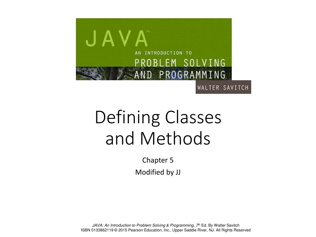 defining classes and methods