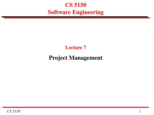 CS 5150  Software Engineering