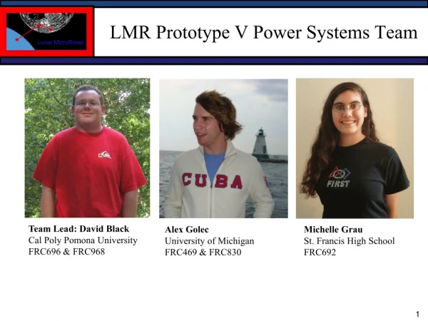 LMR Prototype V Power Systems Team
