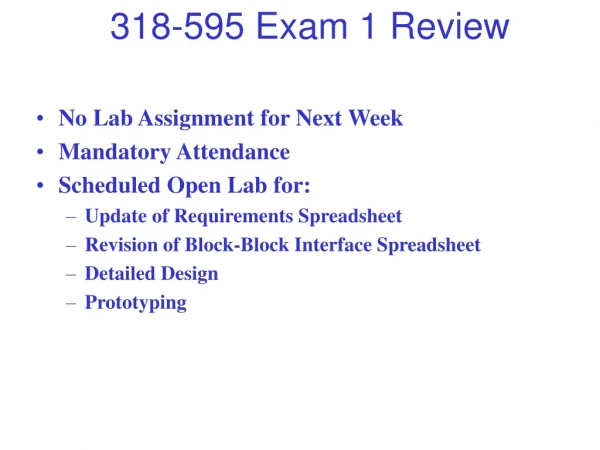 No Lab Assignment for Next Week Mandatory Attendance Scheduled Open Lab for: