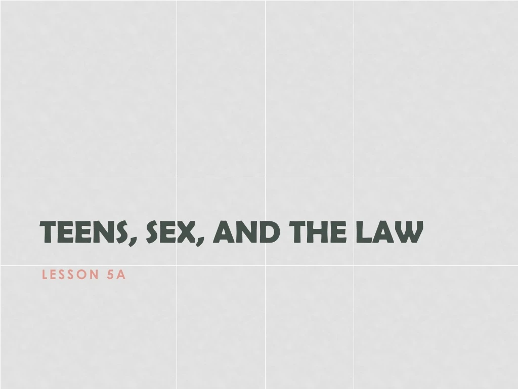 teens sex and the law