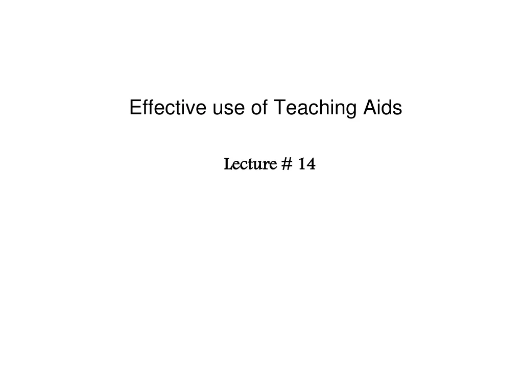 effective use of teaching aids