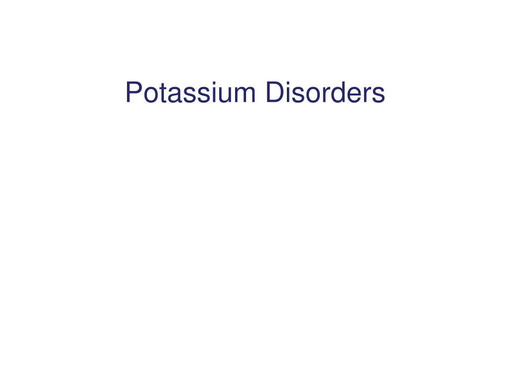 potassium disorders