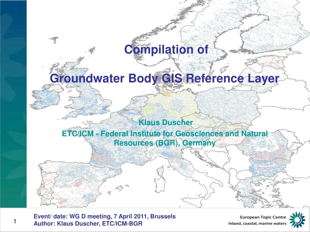 compilation of groundwater body gis reference