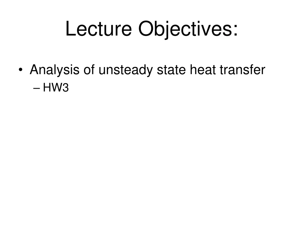 lecture objectives