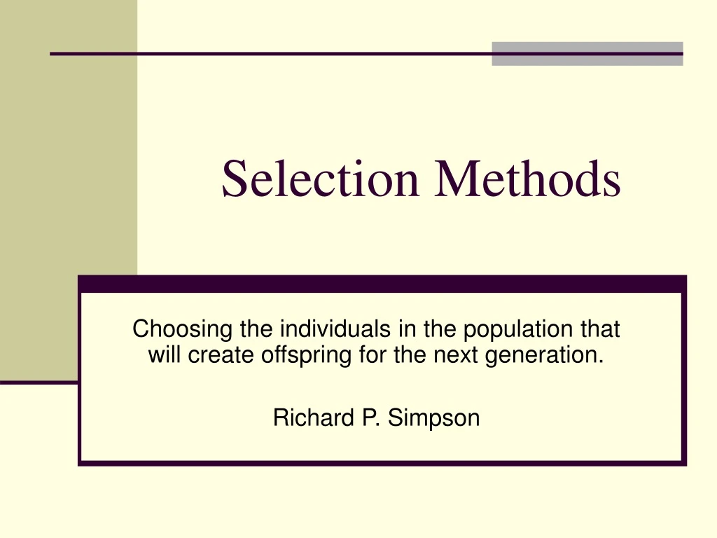 selection methods