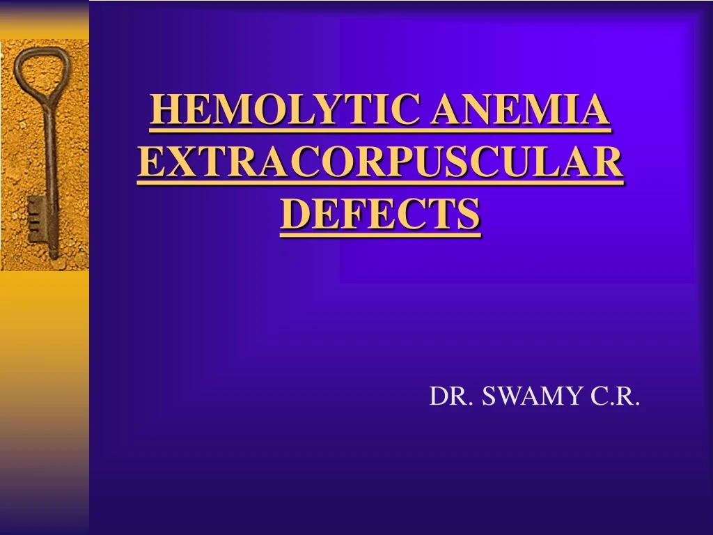 hemolytic anemia extracorpuscular defects