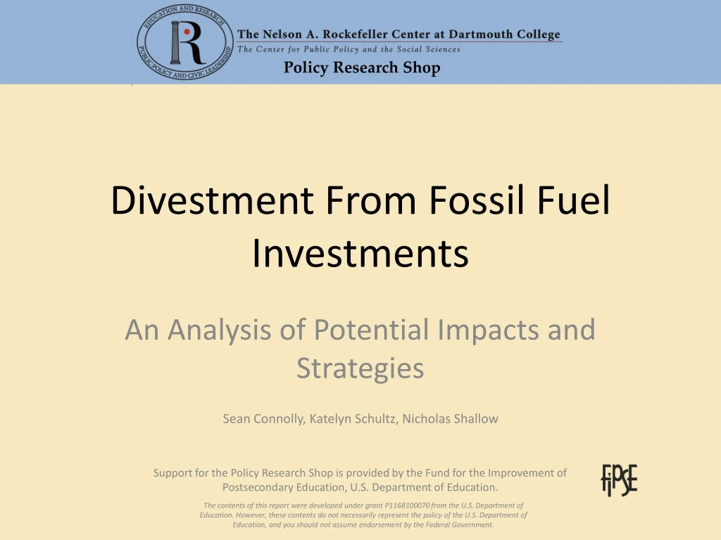 divestment from fossil fuel investments