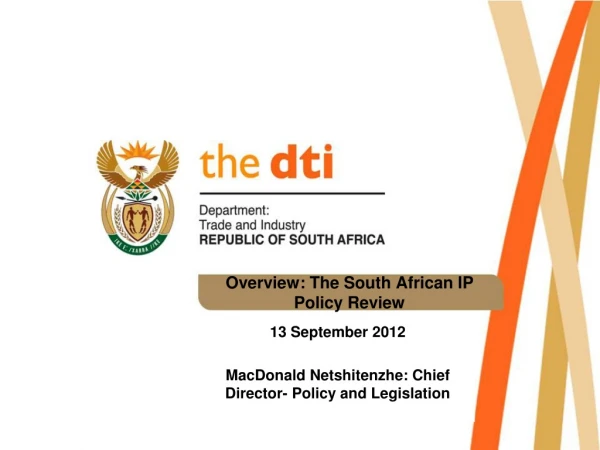 Overview: The South African IP Policy Review