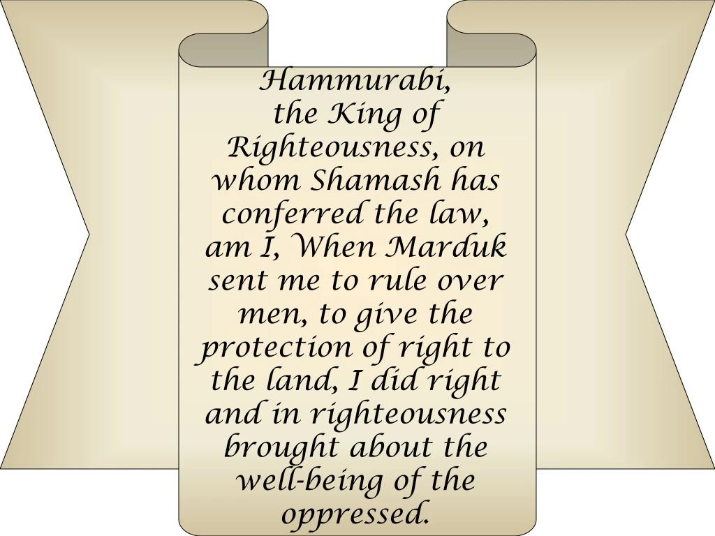 hammurabi the king of righteousness on whom