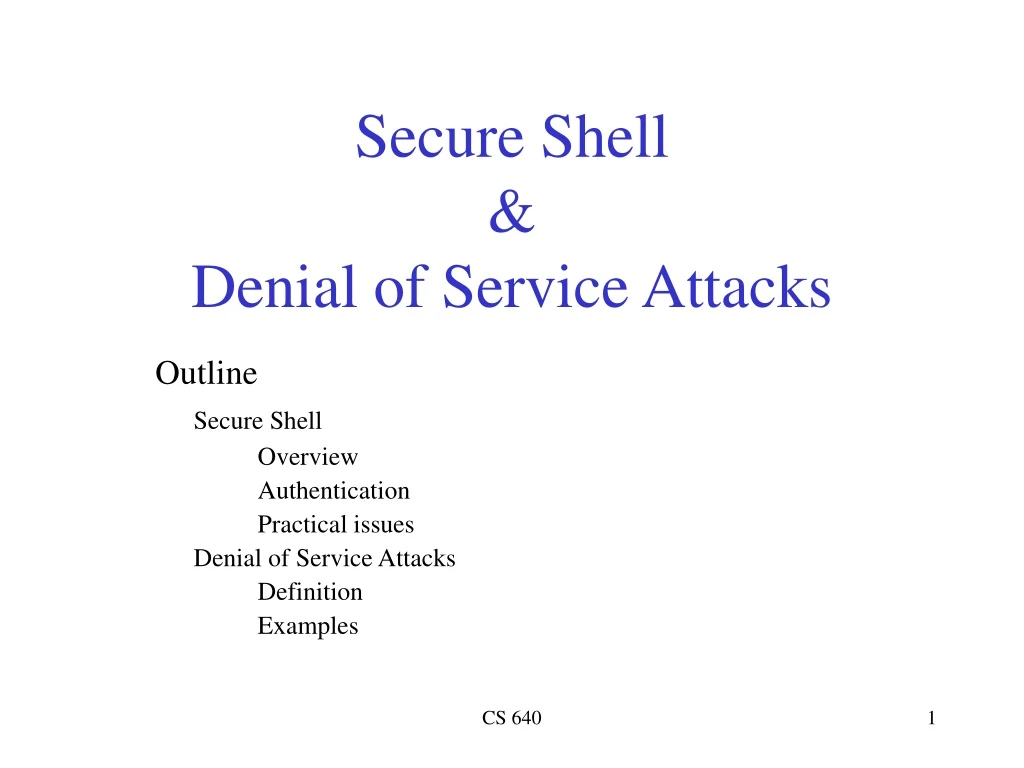 secure shell denial of service attacks