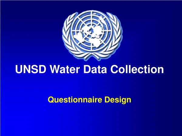 UNSD Water Data Collection