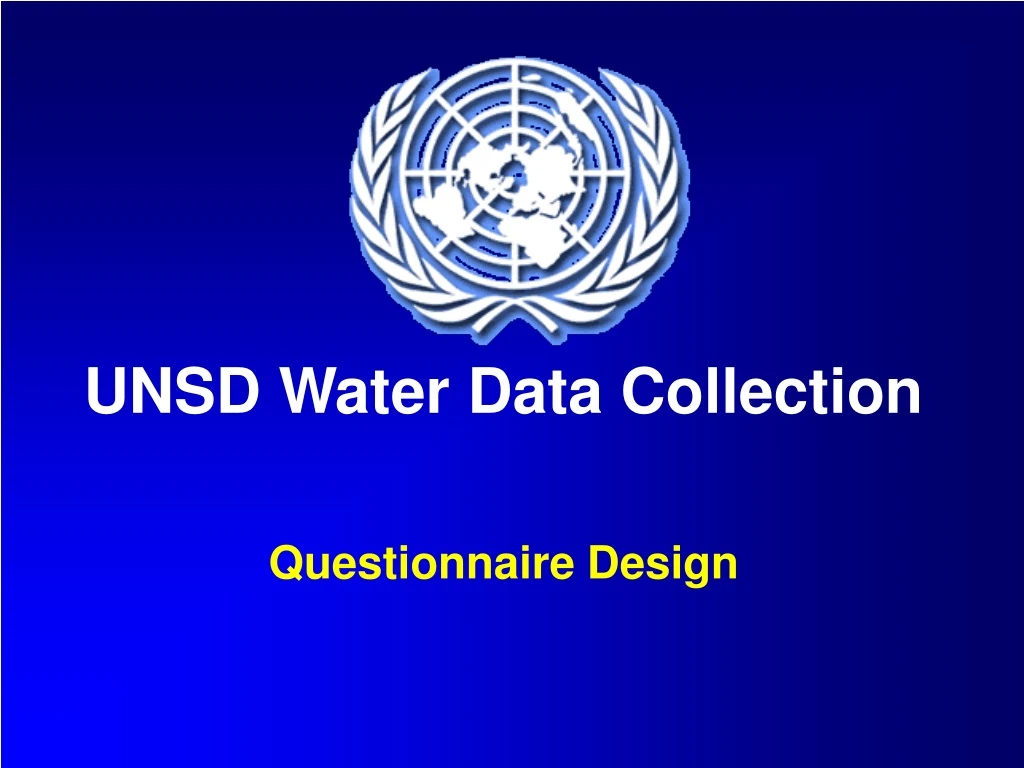 unsd water data collection