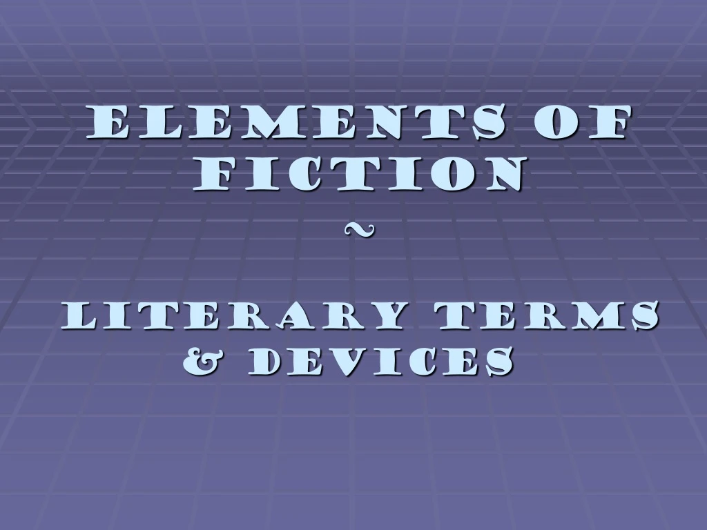 elements of fiction