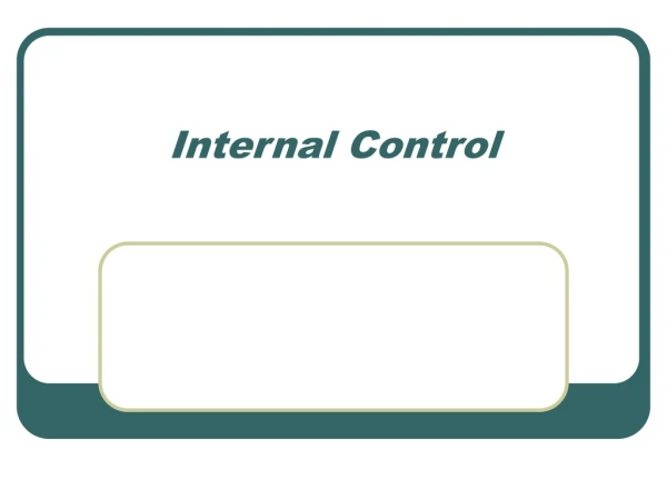 Internal Control