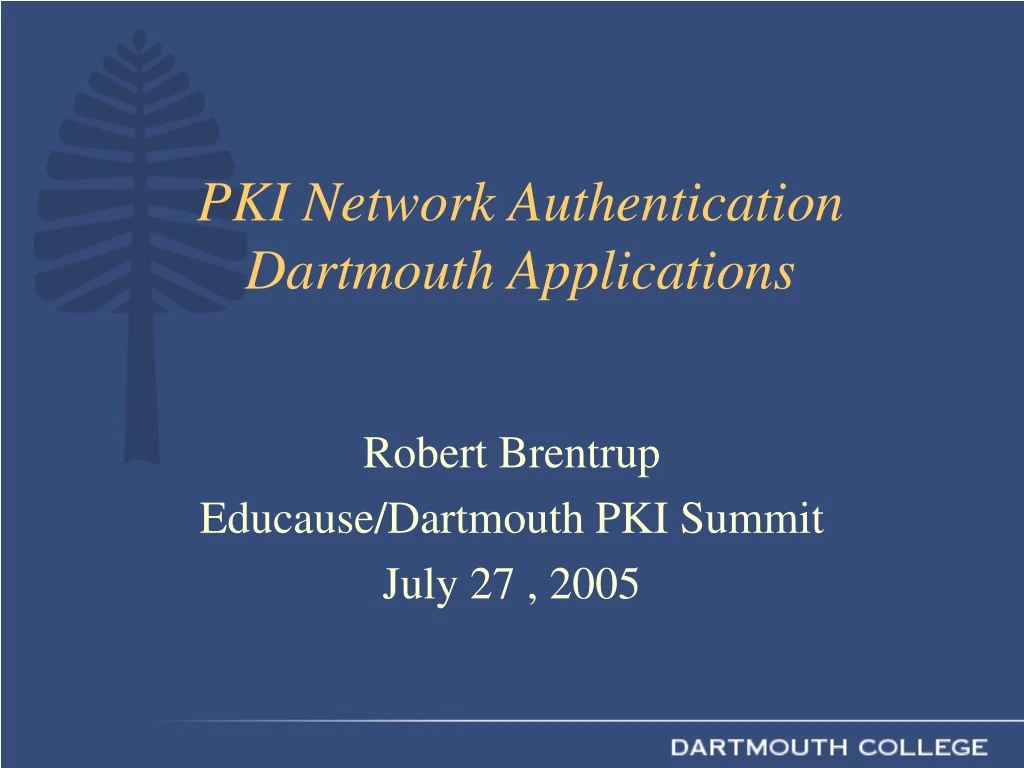 pki network authentication dartmouth applications