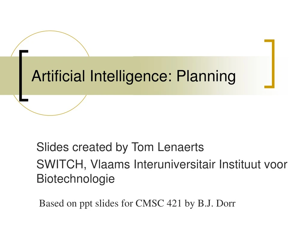 artificial intelligence planning