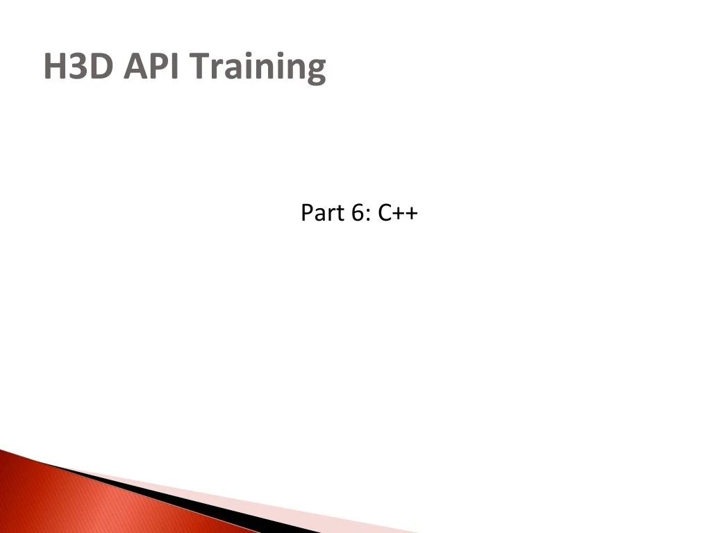 h3d api training