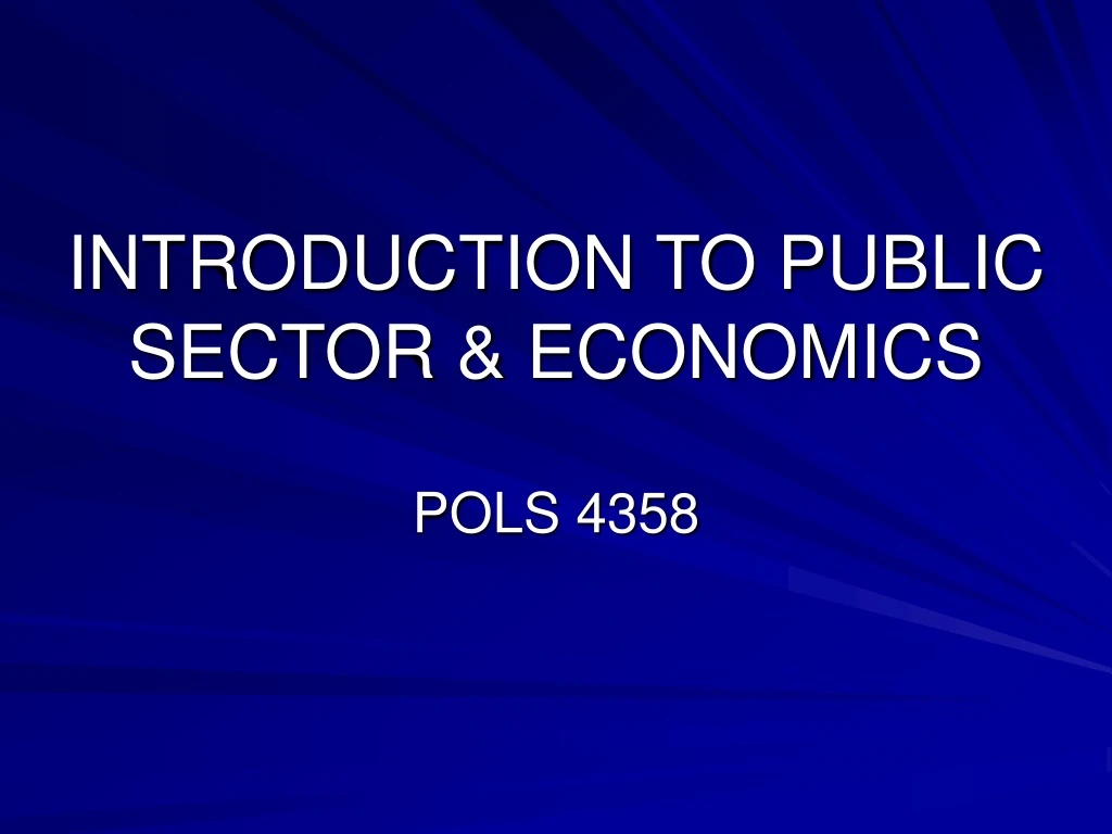 introduction to public sector economics