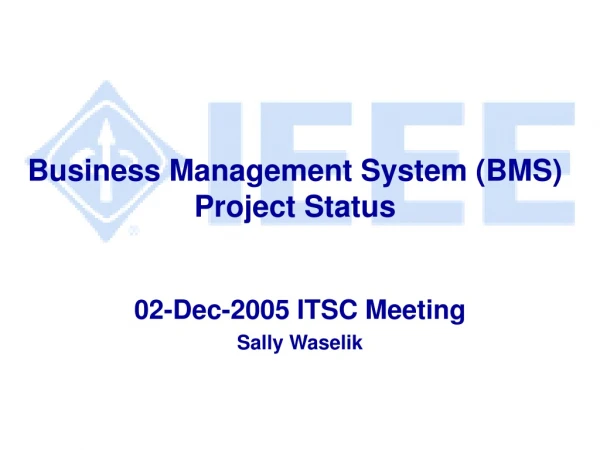 Business Management System (BMS) Project Status
