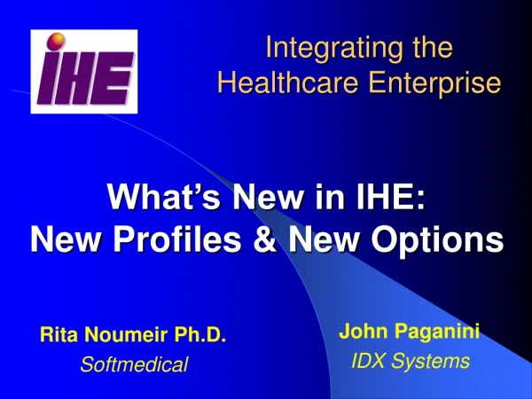 Integrating the Healthcare Enterprise