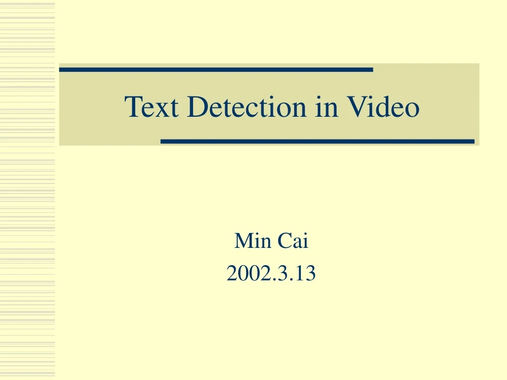 text detection in video