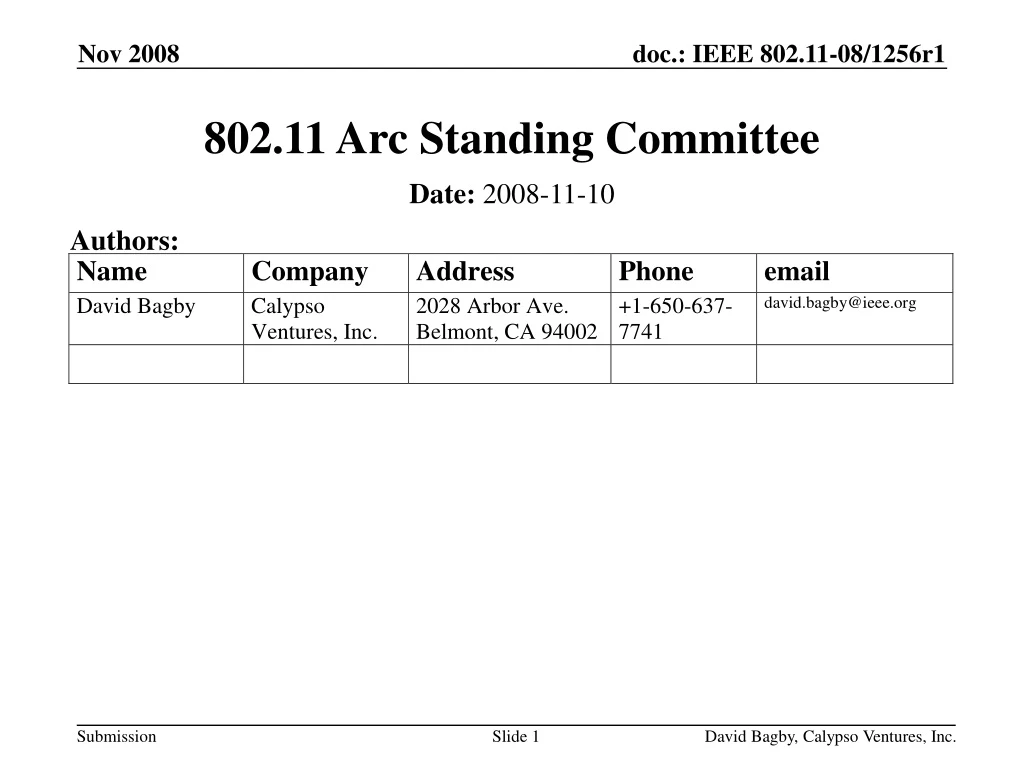 802 11 arc standing committee