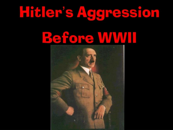Hitler’s Aggression Before WWII