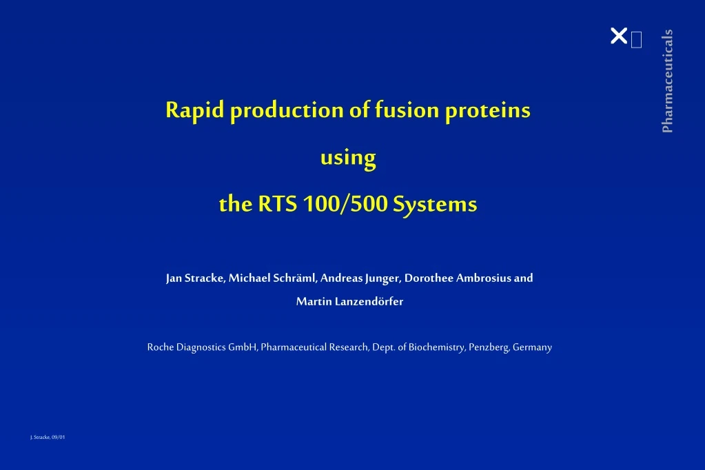 rapid production of fusion proteins using