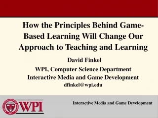 The Principles of Game-Based Learning: Transforming Teaching and Learning - slide 1