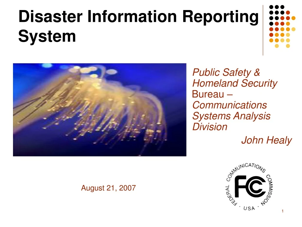 public safety homeland security bureau communications systems analysis division john healy