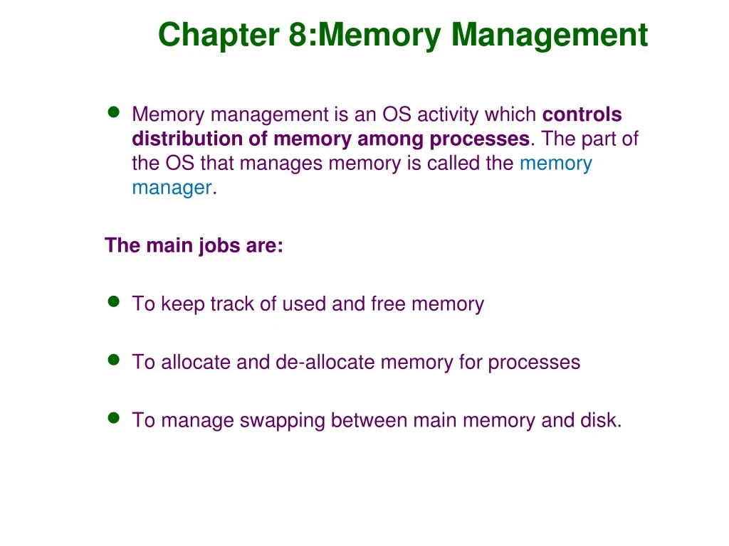 chapter 8 memory management