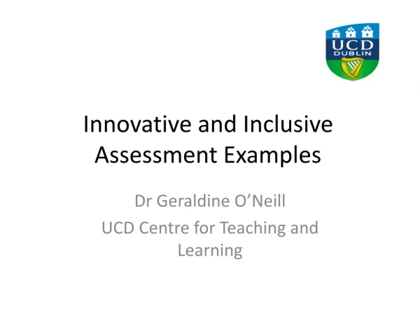 Innovative and Inclusive  Assessment Examples
