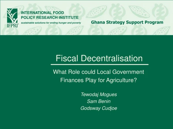 Fiscal Decentralisation