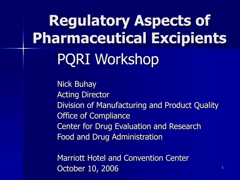 regulatory aspects of pharmaceutical excipients