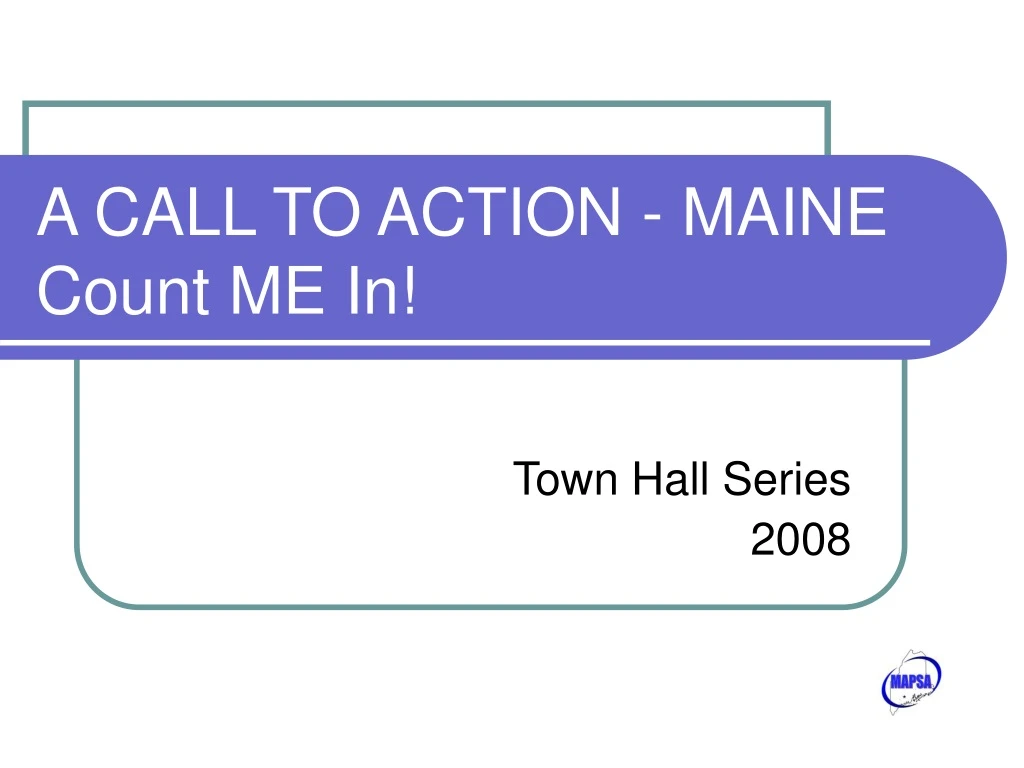 a call to action maine count me in