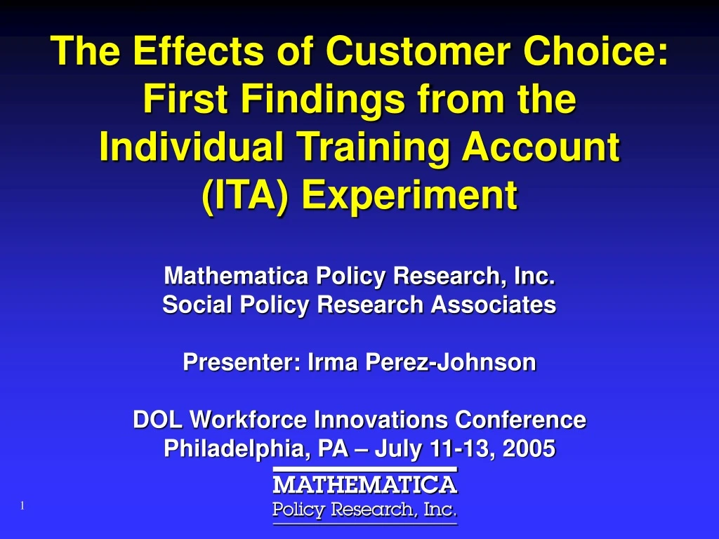 the effects of customer choice first findings