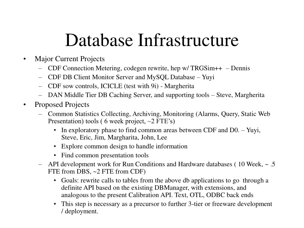 database infrastructure